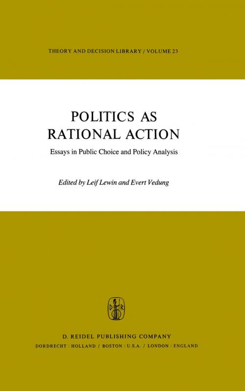 Cover of the book Politics as Rational Action by , Springer Netherlands