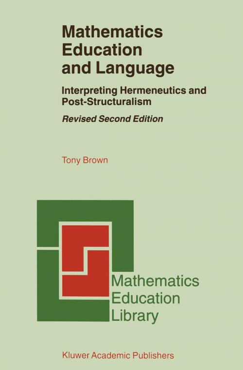 Cover of the book Mathematics Education and Language by Tony Brown, Springer Netherlands