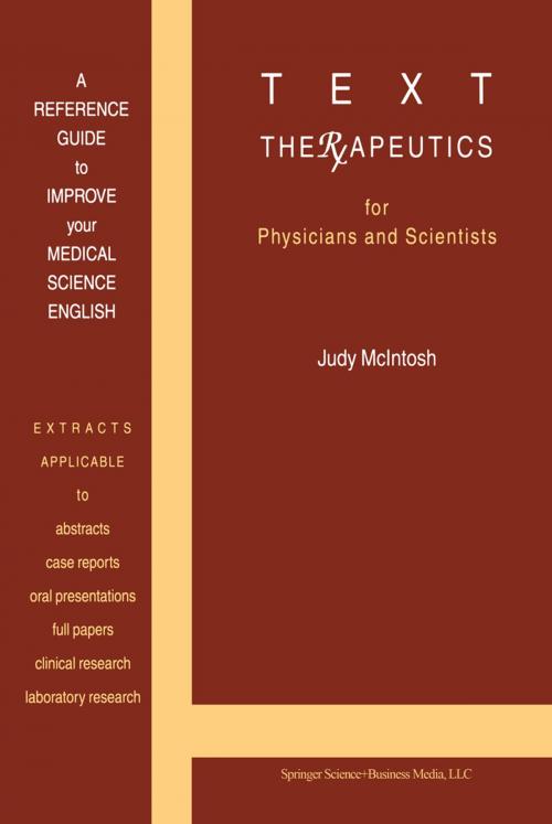 Cover of the book Text Therapeutics by J. McIntosh, Springer Netherlands