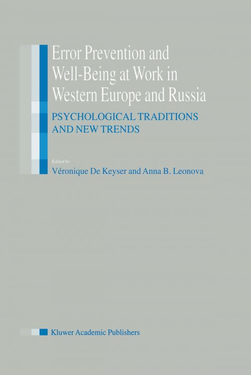 Cover of the book Error Prevention and Well-Being at Work in Western Europe and Russia by , Springer Netherlands