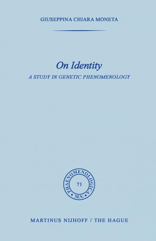 Cover of the book On Identity by Giuseppina Moneta, Springer Netherlands