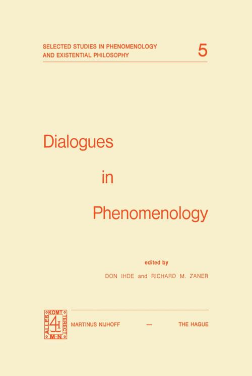 Cover of the book Dialogues in Phenomenology by , Springer Netherlands