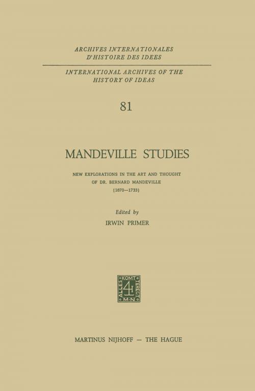 Cover of the book Mandeville Studies by , Springer Netherlands