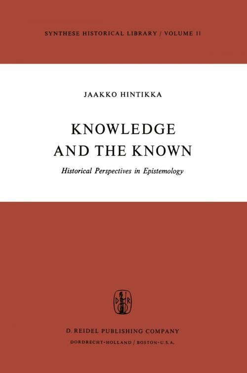 Cover of the book Knowledge and the Known by Jaakko Hintikka, Springer Netherlands
