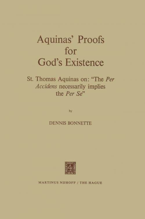 Cover of the book Aquinas’ Proofs for God’s Existence by D. Bonnette, Springer Netherlands