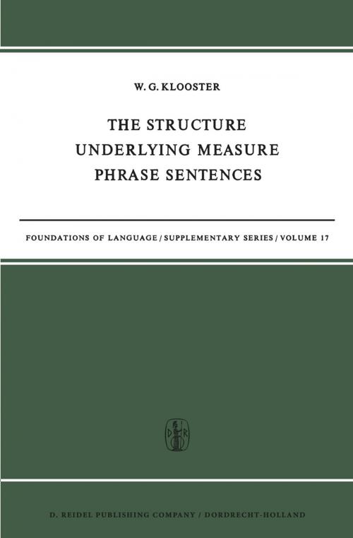 Cover of the book The Structure Underlying Measure Phrase Sentences by W.G. Klooster, Springer Netherlands
