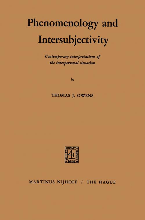 Cover of the book Phenomenology and Intersubjectivity by T.S. Owens, Springer Netherlands
