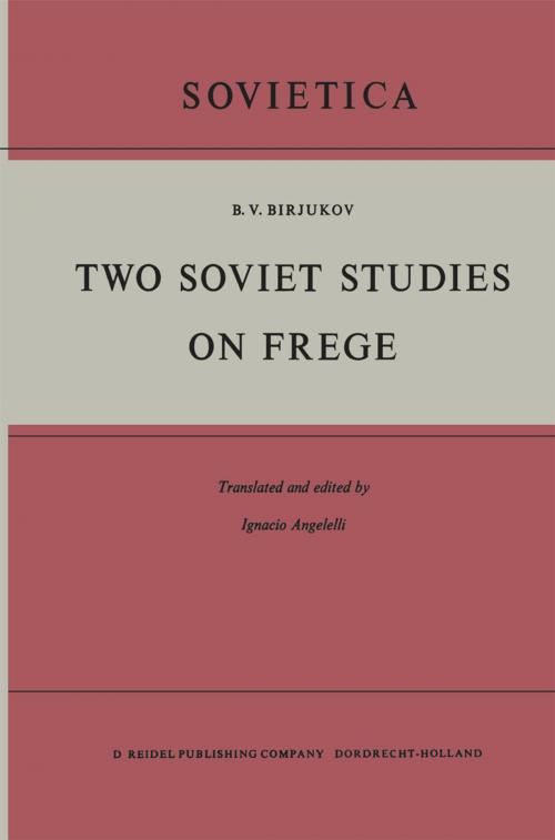 Cover of the book Two Soviet Studies on Frege by B.V. Birjukov, Springer Netherlands