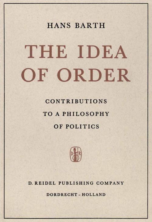 Cover of the book The Idea of Order by H. Barth, Springer Netherlands
