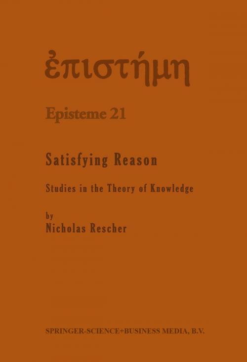 Cover of the book Satisfying Reason by N. Rescher, Springer Netherlands