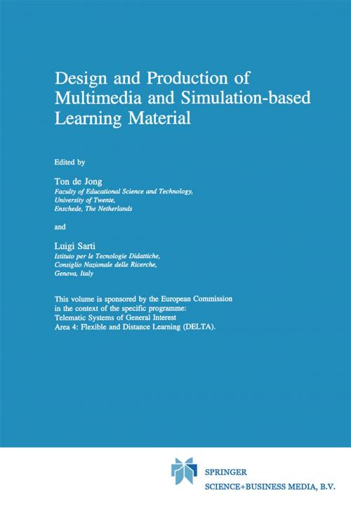 Cover of the book Design and Production of Multimedia and Simulation-based Learning Material by , Springer Netherlands