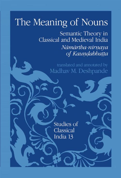 Cover of the book The Meaning of Nouns by M.M. Deshpande, Springer Netherlands