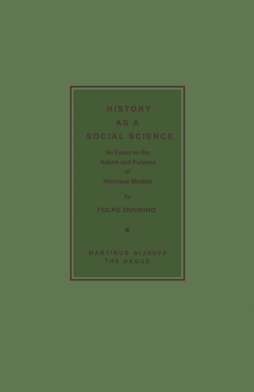 Cover of the book History as a Social Science by F. Dovring, Springer Netherlands