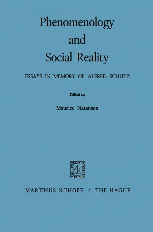Cover of the book Phenomenology and Social Reality by , Springer Netherlands