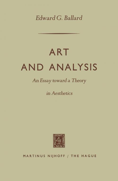 Cover of the book Art and Analysis by Edward G. Ballard, Springer Netherlands