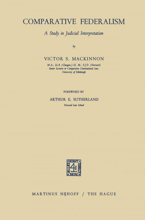 Cover of the book Comparative Federalism by Victor S. MacKinnon, Springer Netherlands
