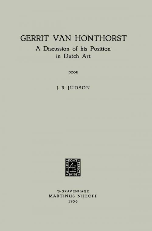 Cover of the book Gerrit Van Honthorst by Jay Richard Judson, Springer Netherlands