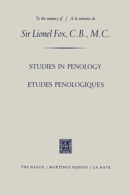 Cover of the book Etudes Penologiques Studies in Penology dedicated to the memory of Sir Lionel Fox, C.B., M.C. / Etudes Penologiques dédiées à la mémoire de Sir Lionel Fox, C.B., M.C. by Manuel Lopez-Rey, Springer Netherlands