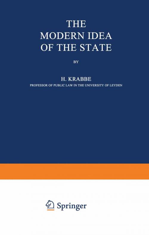 Cover of the book The Modern Idea of the State by H. Krabbe, Springer Netherlands