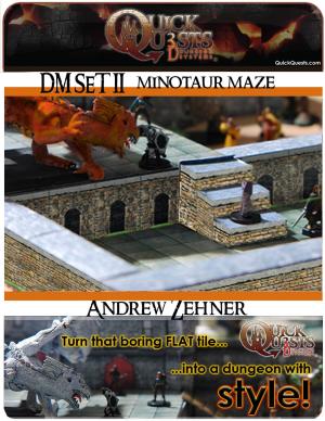 Book cover of Printable 3D dungeon Tiles Minotaur Maze set for Dungeons and Dragons, D&D, Gurps, Warhammer or other RPG