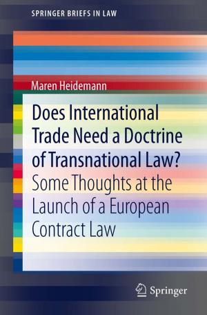 Cover of the book Does International Trade Need a Doctrine of Transnational Law? by Ricardo M. F. Martins, Nuno C. C. Lourenço, Nuno C.G. Horta