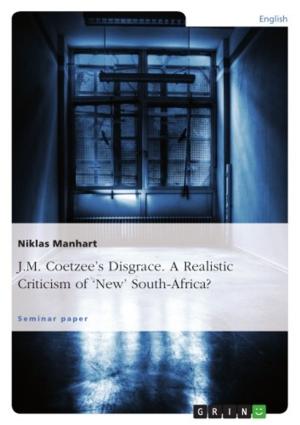 Cover of the book J.M. Coetzee's Disgrace. A Realistic Criticism of 'New' South-Africa? by Mark Groh