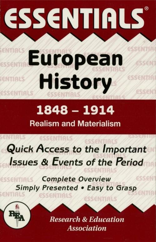 Cover of the book European History: 1848 to 1914 Essentials by William T. Walker, Research & Education Association
