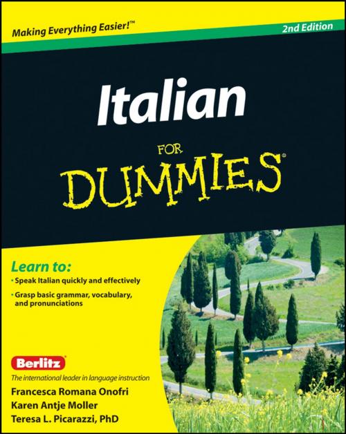 Cover of the book Italian For Dummies by Francesca Romana Onofri, Teresa L. Picarazzi, Karen Antje Möller, Wiley