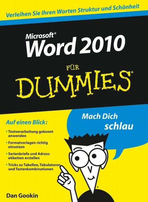 Cover of the book Word 2010 für Dummies by Dan Gookin, Wiley