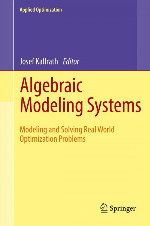 Cover of the book Algebraic Modeling Systems by , Springer Berlin Heidelberg