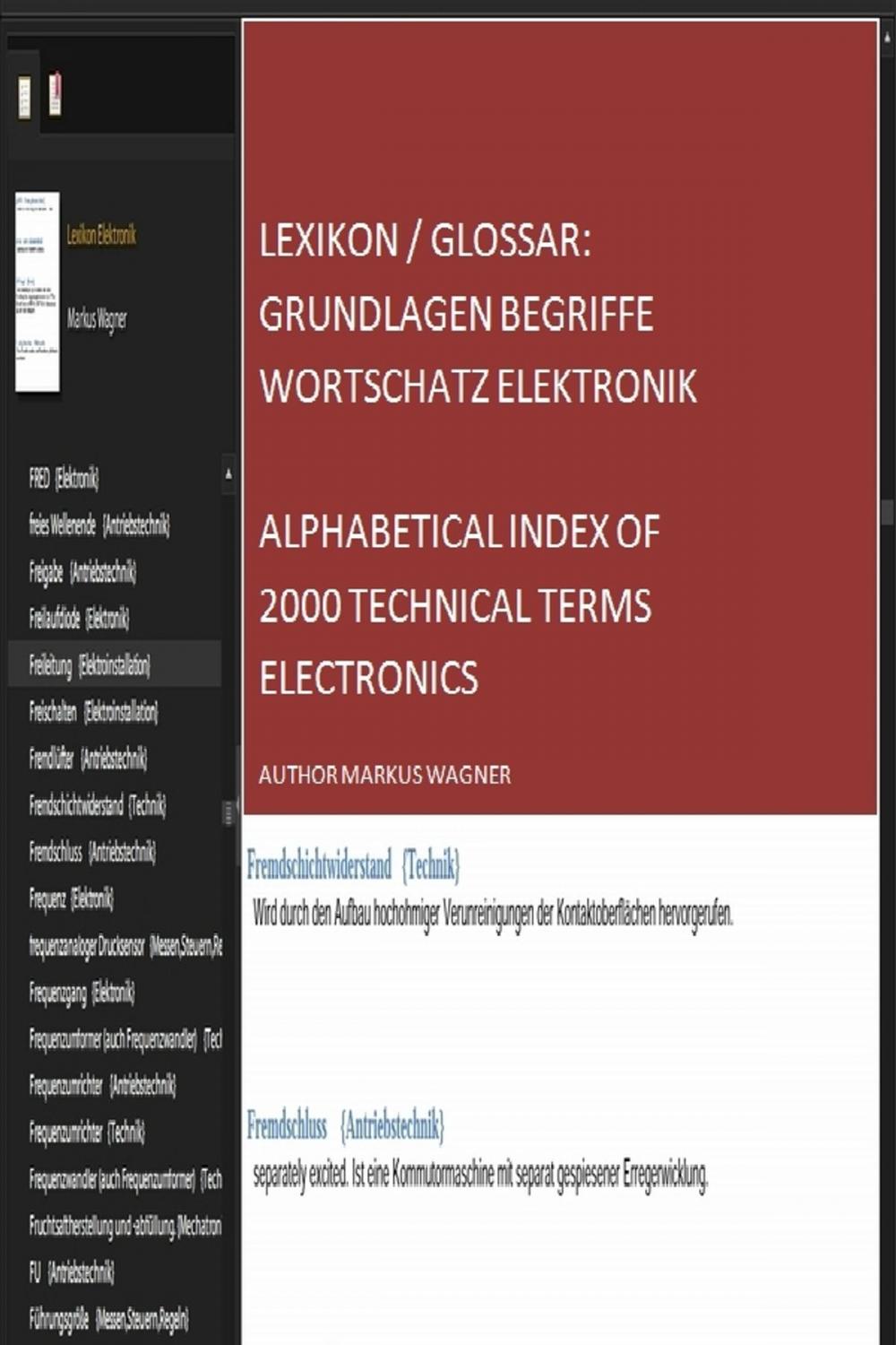 Big bigCover of Lexikon / Glossar: Grundlagen Begriffe Wortschatz Elektronik Alphabetical index of 2000 technical terms electronics