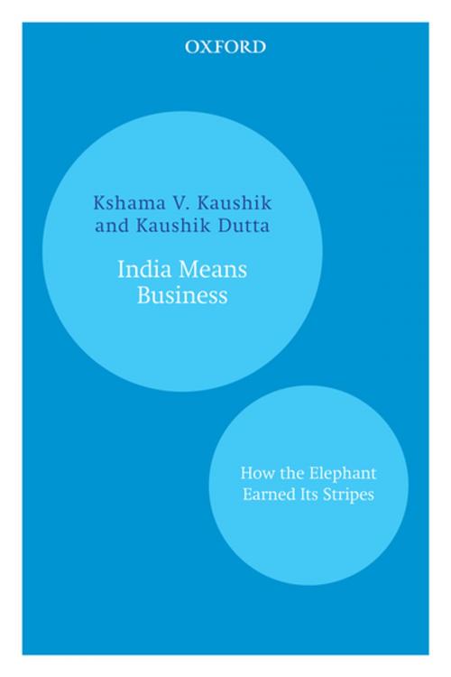 Cover of the book India Means Business by Kshama V. Kaushik, Kaushik Dutta, OUP India