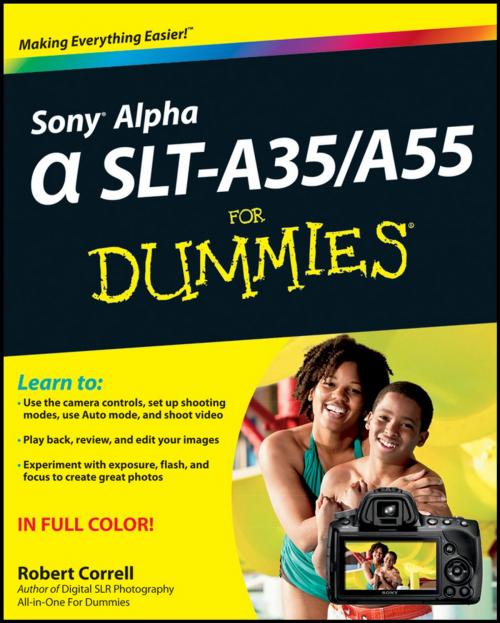 Cover of the book Sony Alpha SLT-A35 / A55 For Dummies by Robert Correll, Wiley