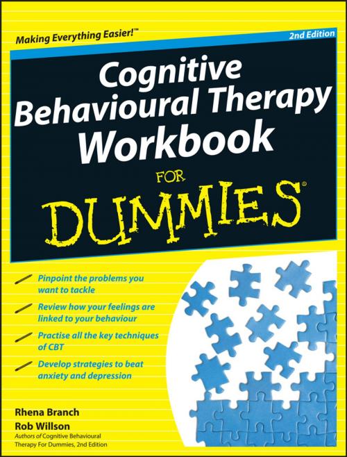 Cover of the book Cognitive Behavioural Therapy Workbook For Dummies by Rhena Branch, Rob Willson, Wiley