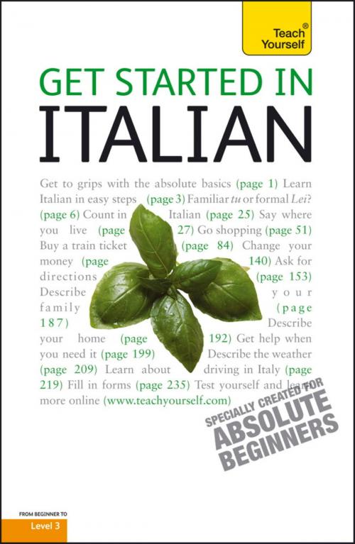 Cover of the book Get Started in Beginner's Italian: Teach Yourself by Vittoria Bowles, Hodder & Stoughton