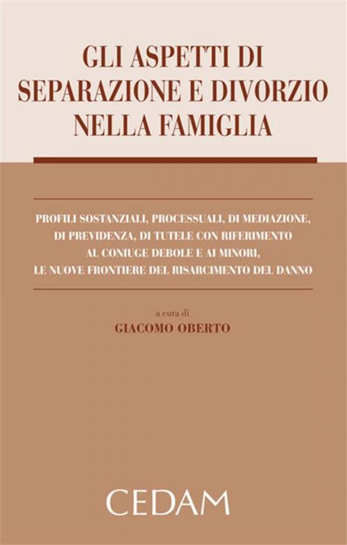 Cover of the book Gli aspetti di separazione e divorzio nella famiglia by Oberto Giacomo, Cedam