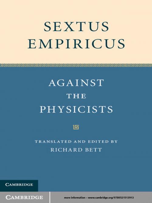 Cover of the book Sextus Empiricus by Richard Bett, Cambridge University Press