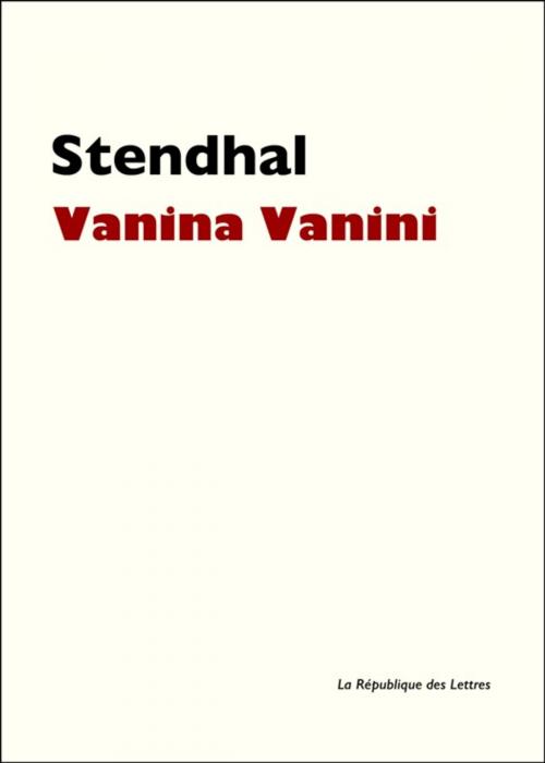 Cover of the book Vanina Vanini by Stendhal, République des Lettres