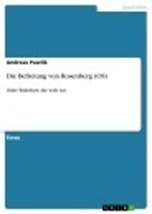 Cover of the book Die Befreiung von Rosenberg (OS) by Andreas Pawlik, GRIN Verlag