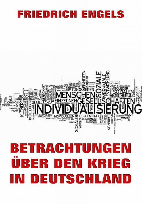 Cover of the book Betrachtungen über den Krieg in Deutschland by Friedrich Engels, Jazzybee Verlag