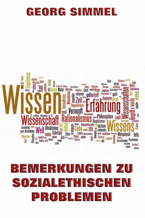 Cover of the book Bemerkung zu sozialethischen Problemen by Georg Simmel, Jazzybee Verlag