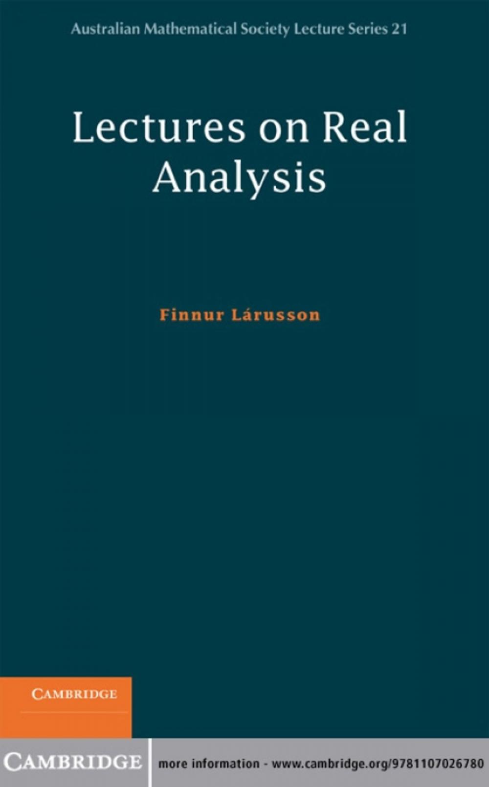 Big bigCover of Lectures on Real Analysis
