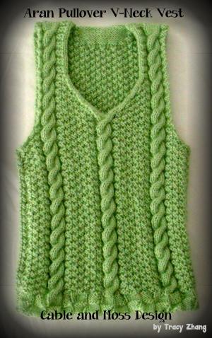 Cover of Aran Pullover V-Neck Vest Moss and Cable Design