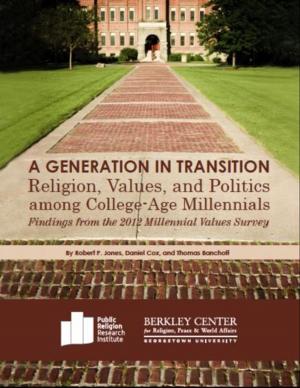 Book cover of A Generation in Transition: Religion, Values, and Politics among College-Age Millennials