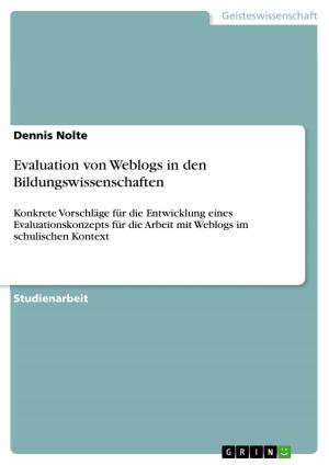 Cover of the book Evaluation von Weblogs in den Bildungswissenschaften by Rene Gäde