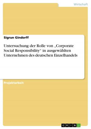 Cover of the book Untersuchung der Rolle von 'Corporate Social Responsibility' in ausgewählten Unternehmen des deutschen Einzelhandels by Laura Cenicola