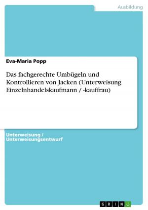 Cover of the book Das fachgerechte Umbügeln und Kontrollieren von Jacken (Unterweisung Einzelnhandelskaufmann / -kauffrau) by Johannes Morath