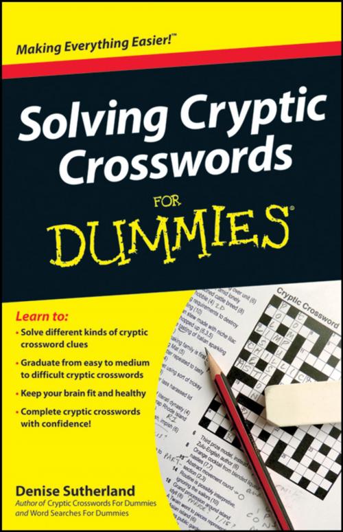Cover of the book Solving Cryptic Crosswords For Dummies by Denise Sutherland, Wiley