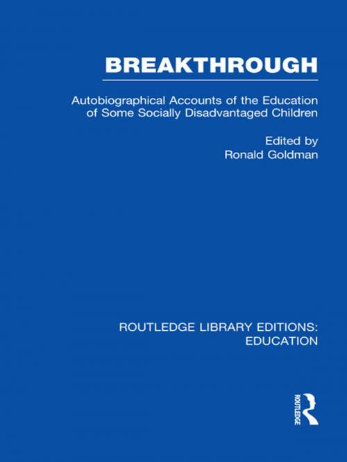 Cover of the book Breakthrough (RLE Edu M) by , Taylor and Francis