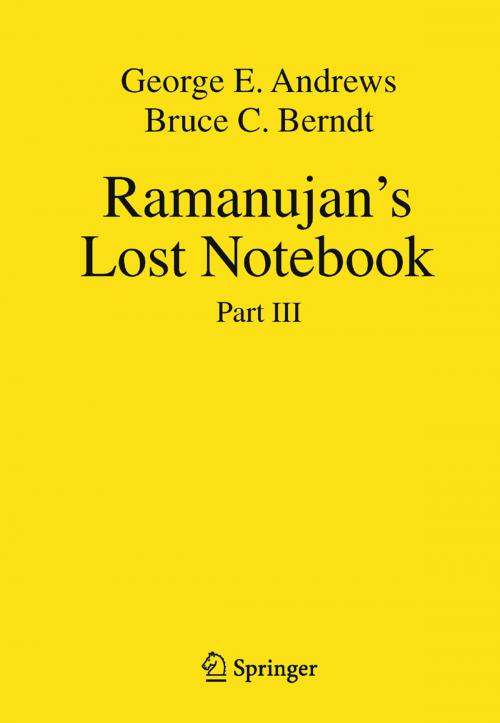 Cover of the book Ramanujan's Lost Notebook by Bruce C. Berndt, George E. Andrews, Springer New York